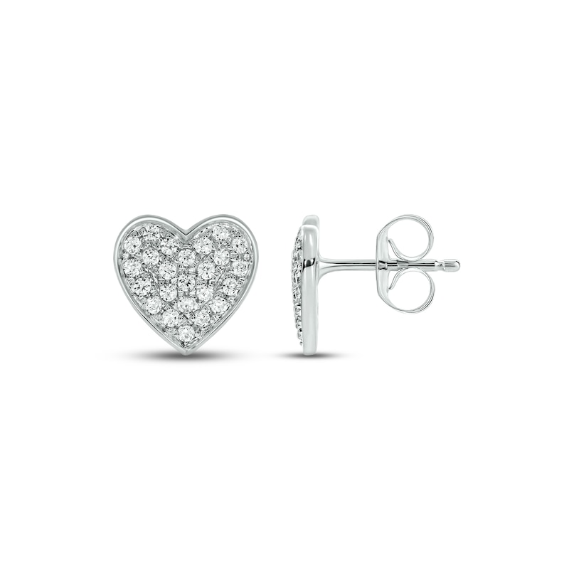agency every day lethal Diamond Heart Stud Earrings 1/8 ct tw 10K White Gold | Kay