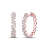 Diamond Heart Hoop Earrings 1/10 ct tw 10K Rose Gold
