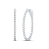 Thumbnail Image 2 of Diamond Hoop Earrings 1/2 ct tw Round-cut 10K White Gold