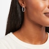 Thumbnail Image 3 of Diamond Hoop Earrings 1/2 ct tw Round-cut 10K White Gold