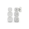 Thumbnail Image 0 of Multi-Diamond Three Cushion Drop Earrings 1/2 ct tw Round-cut 10K White Gold