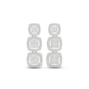 Thumbnail Image 1 of Multi-Diamond Three Cushion Drop Earrings 1/2 ct tw Round-cut 10K White Gold