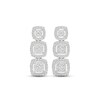 Thumbnail Image 1 of Multi-Diamond Three Cushion Drop Earrings 1/2 ct tw Round-cut 10K White Gold