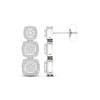 Thumbnail Image 2 of Multi-Diamond Three Cushion Drop Earrings 1/2 ct tw Round-cut 10K White Gold