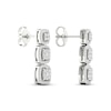 Thumbnail Image 3 of Multi-Diamond Three Cushion Drop Earrings 1/2 ct tw Round-cut 10K White Gold