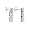 Thumbnail Image 3 of Multi-Diamond Three Cushion Drop Earrings 1/2 ct tw Round-cut 10K White Gold