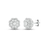 Thumbnail Image 1 of Diamond Flower Stud Earrings 1/4 ct tw Round-cut 10K White Gold