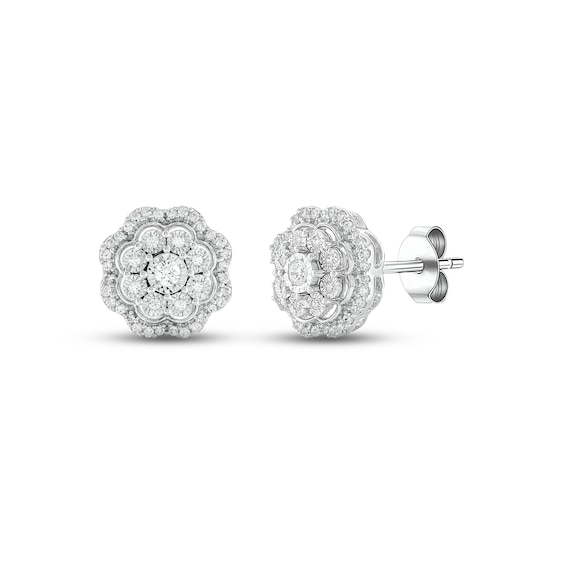 Uverly Round Diamond Stud Earrings