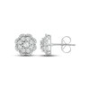 Thumbnail Image 2 of Diamond Flower Stud Earrings 1/4 ct tw Round-cut 10K White Gold