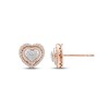 Thumbnail Image 1 of Diamond Heart Stud Earrings 1/4 ct tw Round-cut 10K Rose Gold