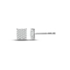 Thumbnail Image 1 of Multi-Diamond Square Stud Earrings 1/5 ct tw Round-cut 10K White Gold