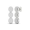 Thumbnail Image 0 of Diamond Three-Oval Dangle Earrings 3/4 ct tw Round-cut 10K White Gold