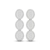 Thumbnail Image 1 of Diamond Three-Oval Dangle Earrings 3/4 ct tw Round-cut 10K White Gold