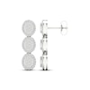 Thumbnail Image 2 of Diamond Three-Oval Dangle Earrings 3/4 ct tw Round-cut 10K White Gold