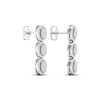 Thumbnail Image 3 of Diamond Three-Oval Dangle Earrings 3/4 ct tw Round-cut 10K White Gold