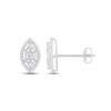 Thumbnail Image 0 of Diamond Marquise Stud Earrings 1/4 ct tw Round & Baguette-cut 10K White Gold