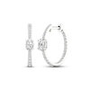 Thumbnail Image 0 of Diamond Huggie Hoop Earrings 1 ct tw Oval & Round-cut 14K White Gold