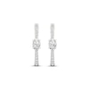 Thumbnail Image 1 of Diamond Huggie Hoop Earrings 1 ct tw Oval & Round-cut 14K White Gold
