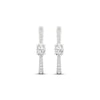 Thumbnail Image 1 of Diamond Huggie Hoop Earrings 1 ct tw Oval & Round-cut 14K White Gold