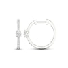 Thumbnail Image 2 of Diamond Huggie Hoop Earrings 1 ct tw Oval & Round-cut 14K White Gold