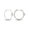 Thumbnail Image 3 of Diamond Huggie Hoop Earrings 1 ct tw Oval & Round-cut 14K White Gold