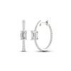 Thumbnail Image 0 of Diamond Huggie Hoop Earrings 1 ct tw Emerald & Round-cut 14K White Gold