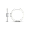 Thumbnail Image 3 of Diamond Huggie Hoop Earrings 1 ct tw Emerald & Round-cut 14K White Gold