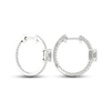 Thumbnail Image 3 of Diamond Huggie Hoop Earrings 1 ct tw Emerald & Round-cut 14K White Gold