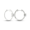 Thumbnail Image 4 of Diamond Huggie Hoop Earrings 1 ct tw Emerald & Round-cut 14K White Gold