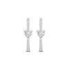Thumbnail Image 2 of Diamond Huggie Hoop Earrings 1 ct tw Heart & Round-cut 14K White Gold