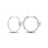 Thumbnail Image 4 of Diamond Huggie Hoop Earrings 1 ct tw Heart & Round-cut 14K White Gold