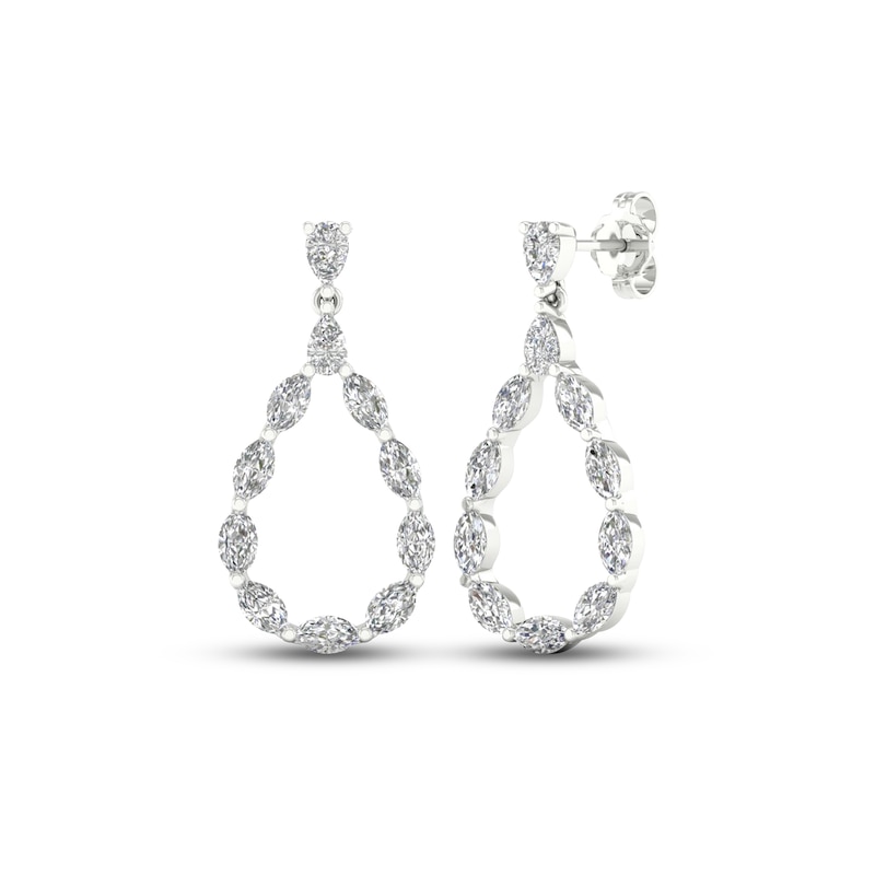 Main Image 1 of Diamond Teardrop Earrings 2 ct tw Marquise & Pear-Shaped 14K White Gold