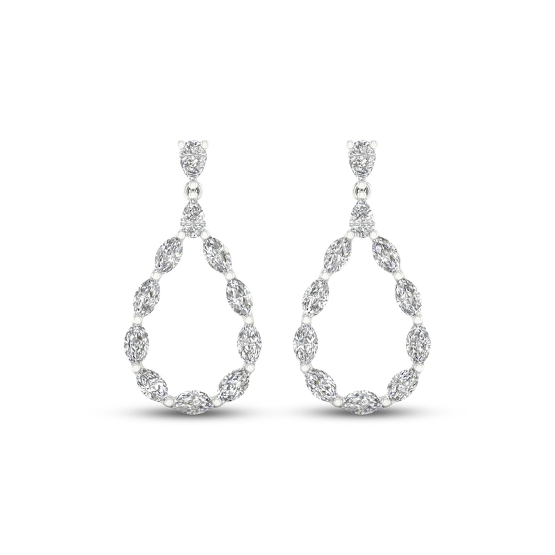 Main Image 2 of Diamond Teardrop Earrings 2 ct tw Marquise & Pear-Shaped 14K White Gold