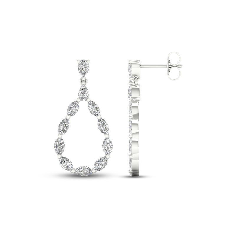 Main Image 3 of Diamond Teardrop Earrings 2 ct tw Marquise & Pear-Shaped 14K White Gold