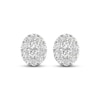 Thumbnail Image 2 of Diamond Oval Halo Stud Earrings 3 ct tw Oval & Round-cut 14K White Gold