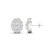 Thumbnail Image 3 of Diamond Oval Halo Stud Earrings 3 ct tw Oval & Round-cut 14K White Gold