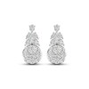 Multi-Diamond Earrings 2-1/2 ct tw Pear, Princess, Oval & Round-cut 14K White Gold