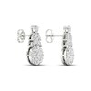 Multi-Diamond Earrings 2-1/2 ct tw Pear, Princess, Oval & Round-cut 14K White Gold