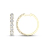Thumbnail Image 2 of Diamond Hoop Earrings 2-3/8 ct tw Oval & Round-cut 14K Yellow Gold