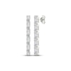 Thumbnail Image 1 of Diamond Drop Earrings 2-3/4 ct tw Emerald & Round-cut 14K White Gold