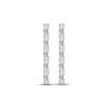 Thumbnail Image 2 of Diamond Drop Earrings 2-3/4 ct tw Emerald & Round-cut 14K White Gold