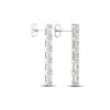 Thumbnail Image 4 of Diamond Drop Earrings 2-3/4 ct tw Emerald & Round-cut 14K White Gold