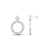 Diamond Circle Earrings 1-1/2 ct tw Marquise & Round-cut 14K White Gold