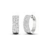 Thumbnail Image 0 of Diamond Hoop Earrings 2-1/4 ct tw Round & Marquise-cut 14K White Gold