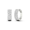 Thumbnail Image 1 of Diamond Hoop Earrings 2-1/4 ct tw Round & Marquise-cut 14K White Gold