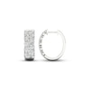 Thumbnail Image 2 of Diamond Hoop Earrings 2-1/4 ct tw Round & Marquise-cut 14K White Gold