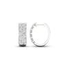 Thumbnail Image 3 of Diamond Hoop Earrings 2-1/4 ct tw Round & Marquise-cut 14K White Gold