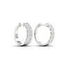 Thumbnail Image 3 of Diamond Hoop Earrings 2-1/4 ct tw Round & Marquise-cut 14K White Gold