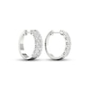 Thumbnail Image 4 of Diamond Hoop Earrings 2-1/4 ct tw Round & Marquise-cut 14K White Gold
