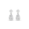 Diamond Dangle Earrings 2-1/2 ct tw Pear & Round-cut 14K White Gold